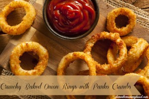 Homemade Crunchy Fried Onion Rings with Ketchup