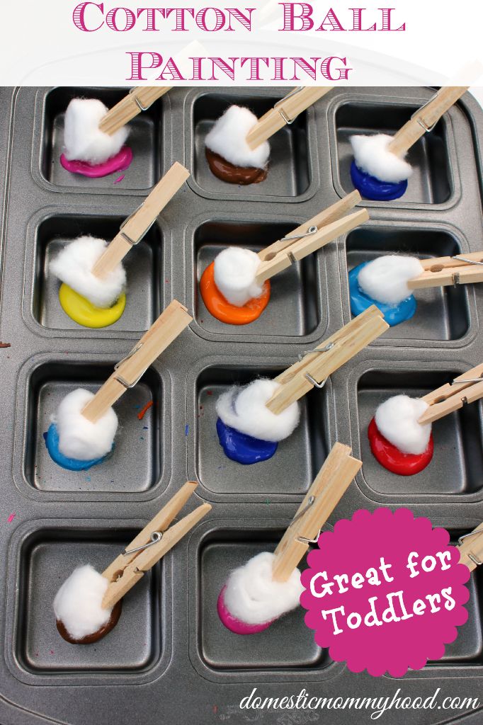 Kids Activity: Cotton Ball Painting - Domestic Mommyhood