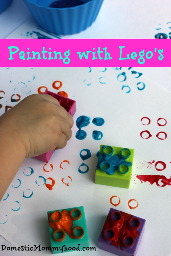 kids activity painting with lego's