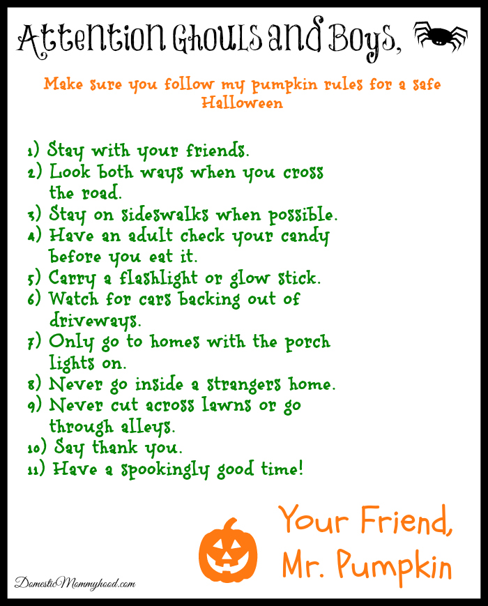 Halloween Safety Checklist Free Printable Domestic Mommyhood