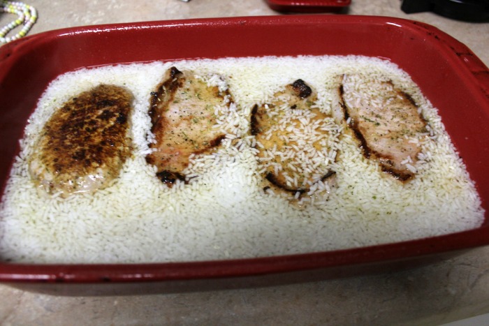 pork chop and rice bake before soup