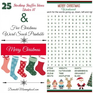 stocking stuffer ideas + free christmas word seach printable
