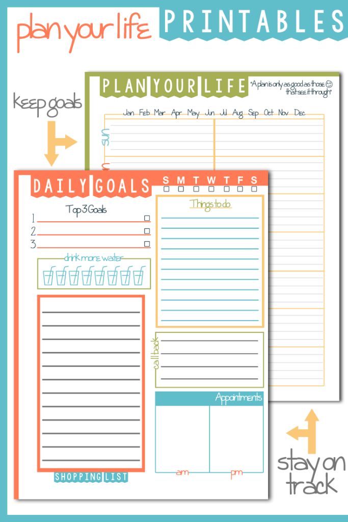 Daily Goals Plan Your Life Printable - Domestic Mommyhood