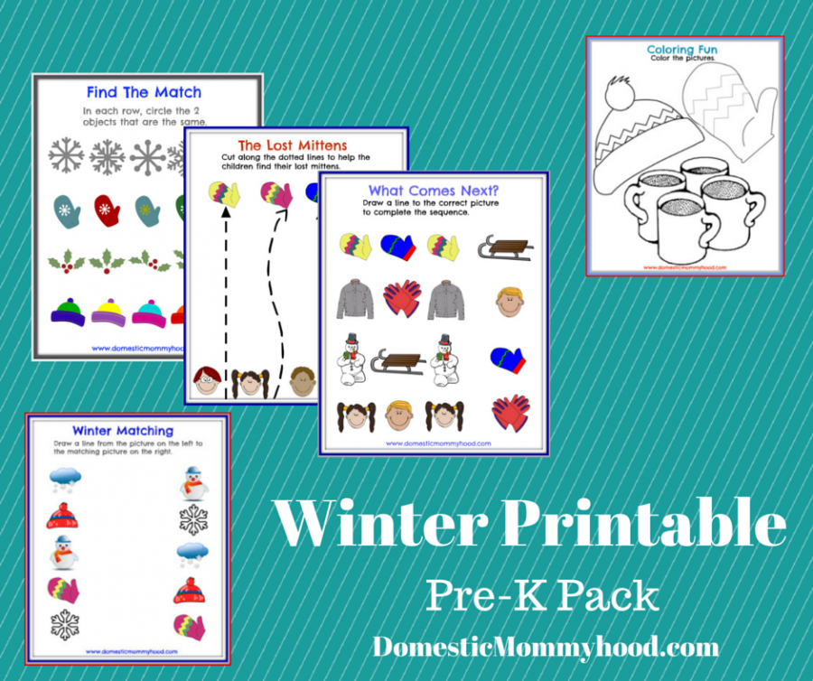 Winter Printable Pre-k Pack - Domestic Mommyhood