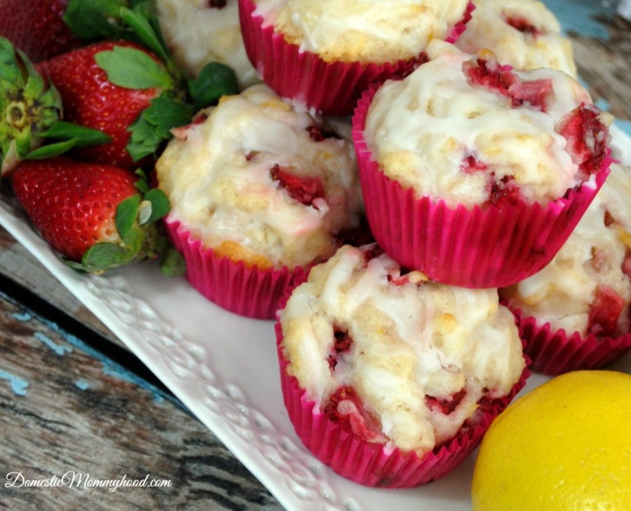 Strawberry Lemon Muffins with Lemon Glaze Domestic Mommyhood