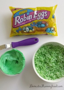 Easy Bird Nest Easter Cookies coloring coconut