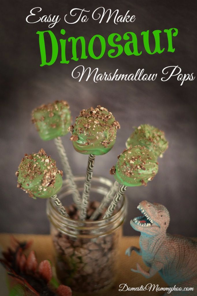 Easy to Make Dinosaur Marshmallow Pops