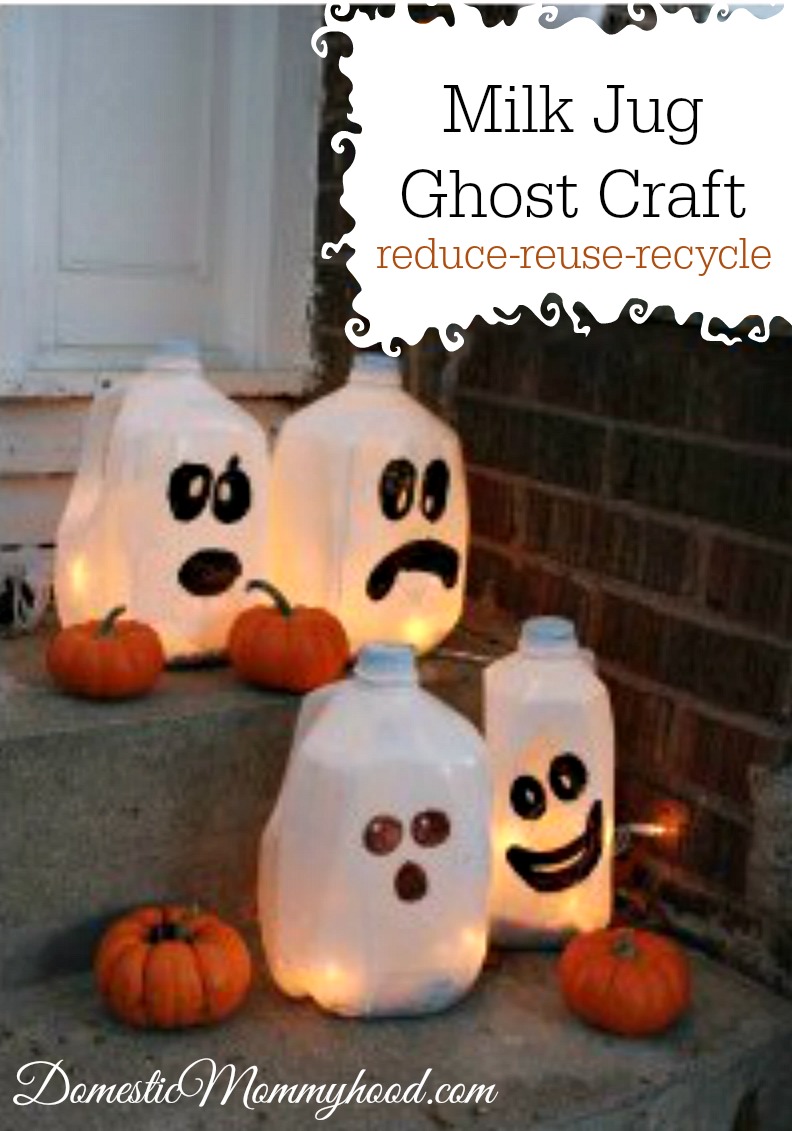 Easy Halloween Milk Jug Ghosts Craft Tutorial