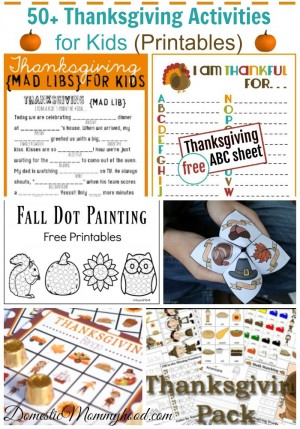 50+ Thanksgiving Activities For Kids - Domestic Mommyhood