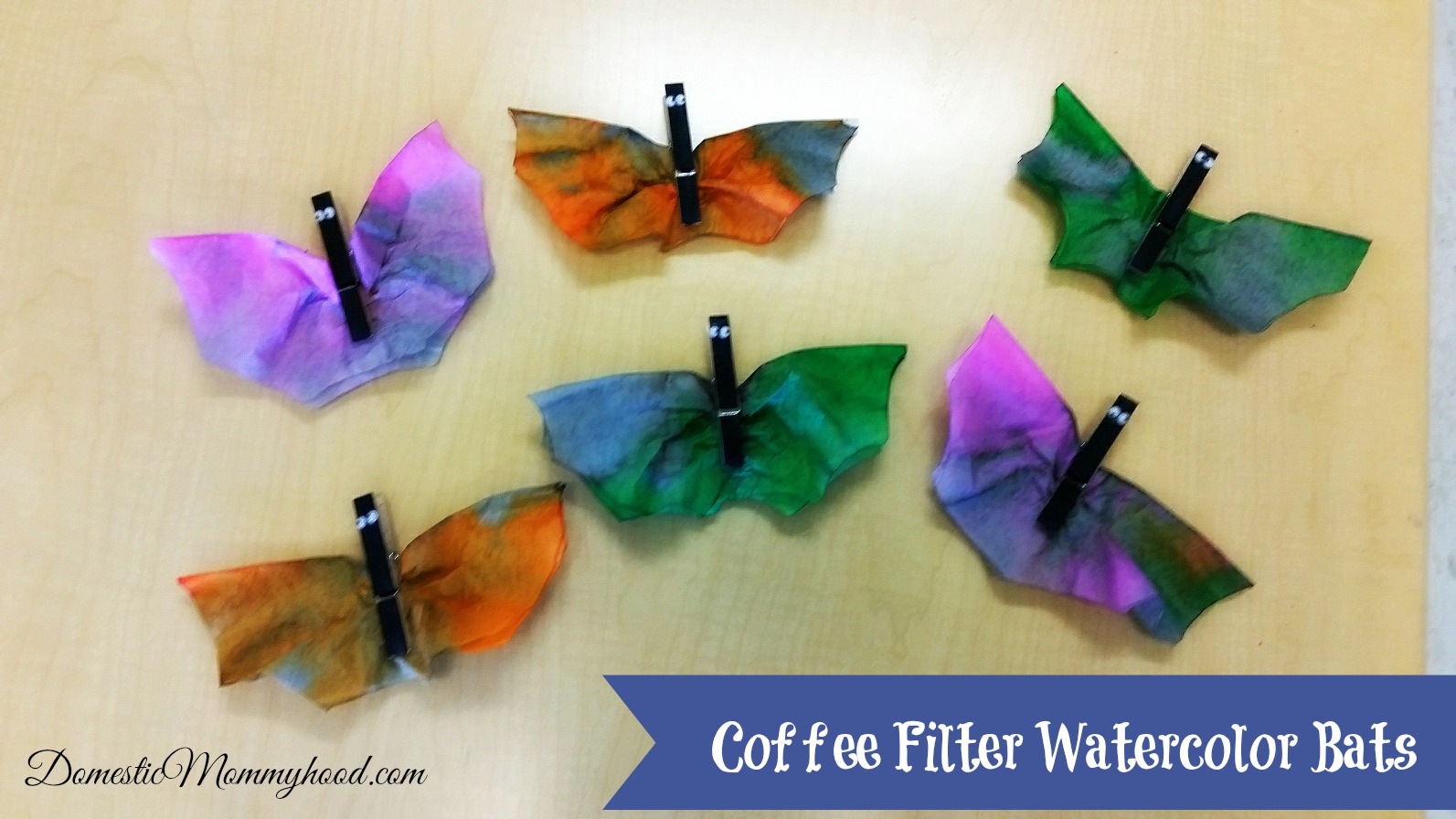 Kids Crafts: Coffee Filter Watercolor Bats