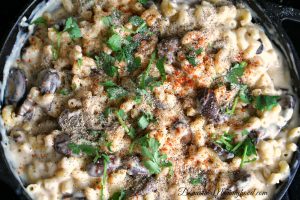 Easy dinner recipe Garlic Chicken with Mushrooms Macaroni and Cheese Skillet Recipe