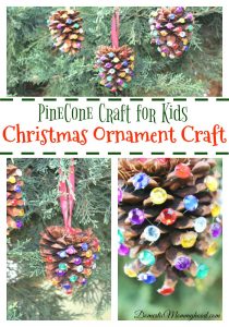PineCone Crafts for Kids Christmas Ornament Craft
