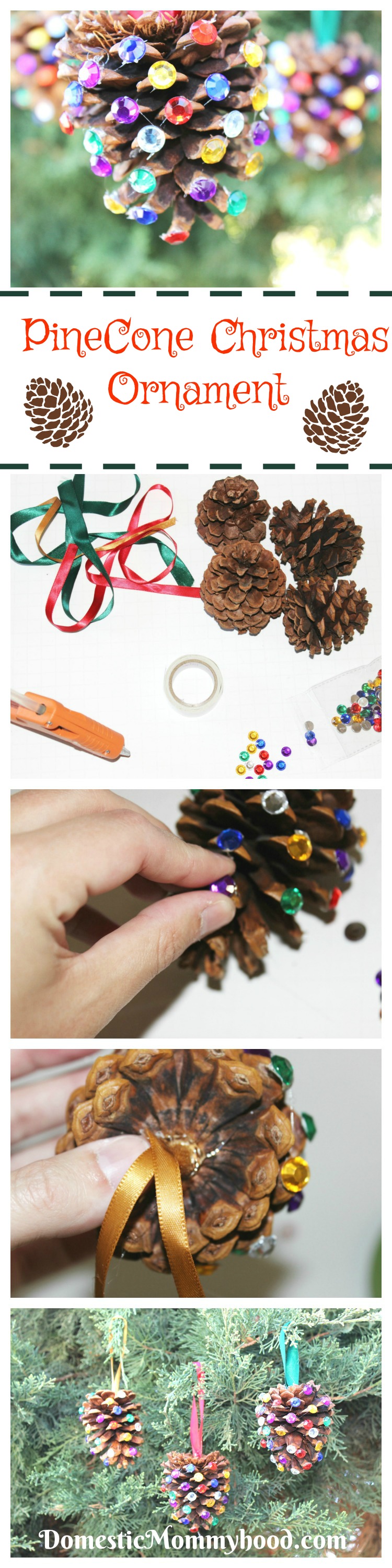 PineCone Crafts for Kids Christmas Ornament Craft