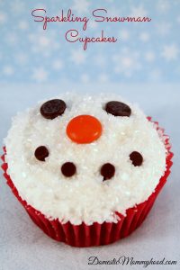 sparkling snowman cupcakes