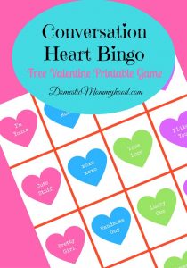 Conversation Heart Bingo Free Printable Game