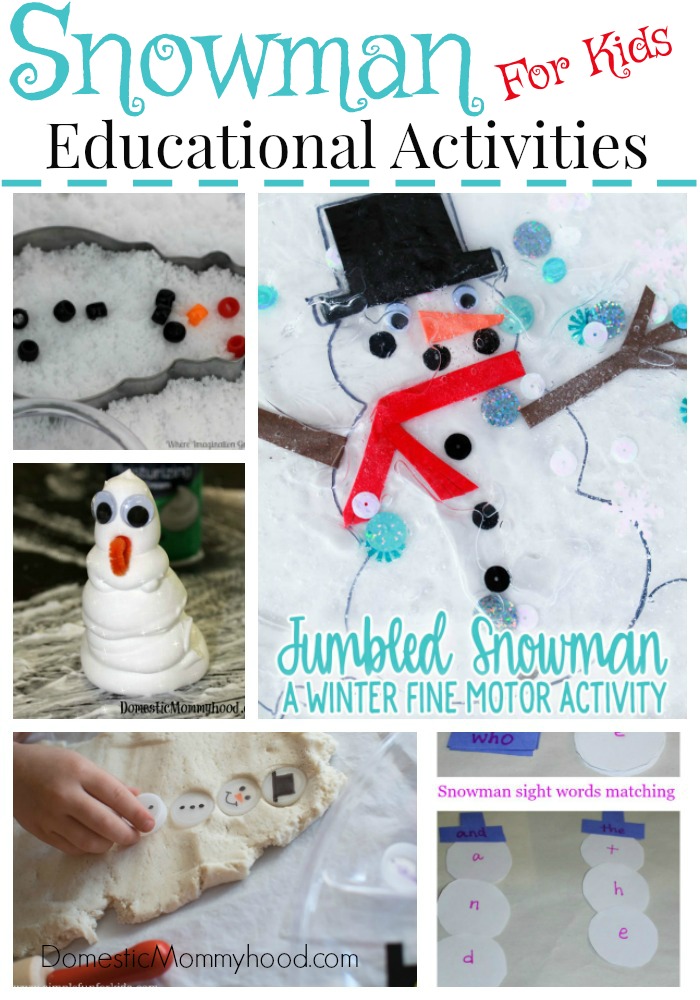 Snowman Educational Activities for Kids