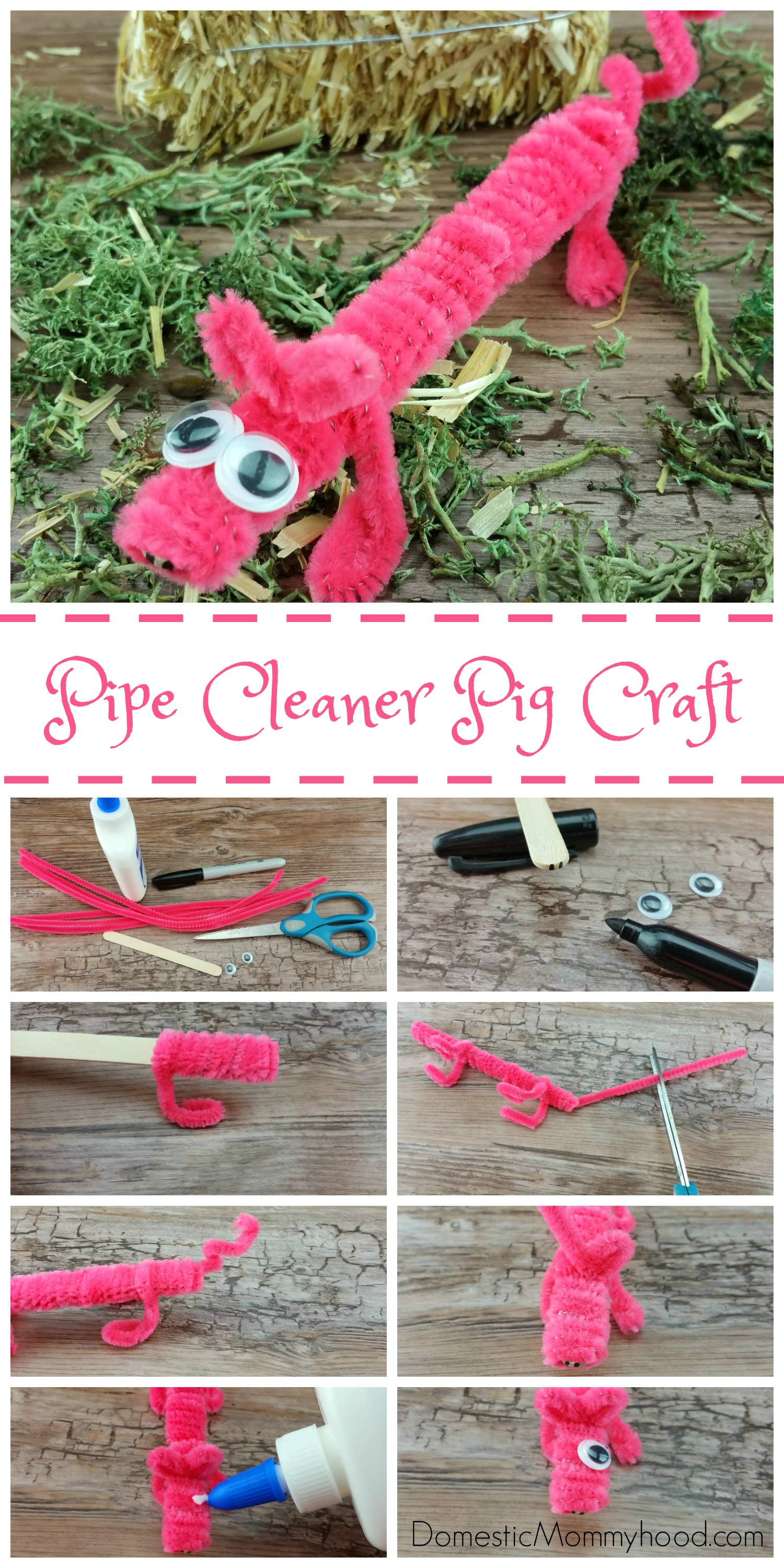 pipe cleaner pig kids craft