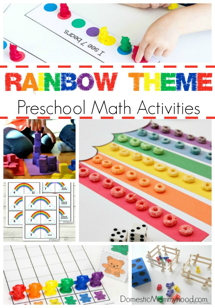 Rainbow Theme Preschool Math Activities
